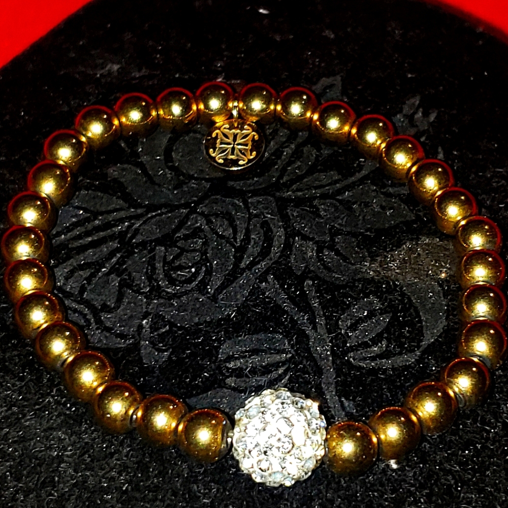 Rustic Cuff Gold Stretch Bracelet - (M20) 4500